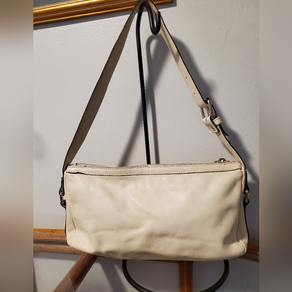 Barbara Milano Cream Snakeskin Print Trim Satchel Shoulder - Picture 5 of 12